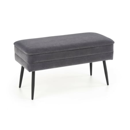 ŁAWKA TAPICEROWANA Vanel ZE SCHOWKIEM szara/czarna