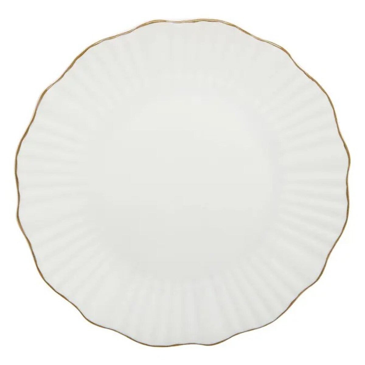 Komplet 6 porcelanowych talerzy deserowych, białe ze złotem, Daphné, 20 cm