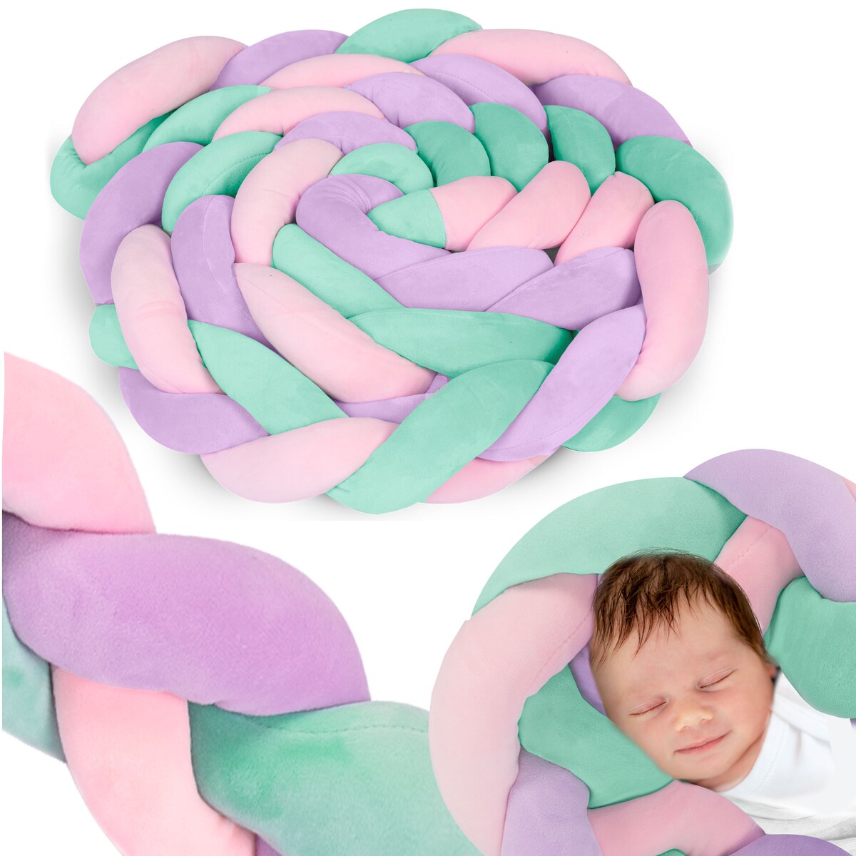 Ochraniacz do łóżeczka warkocz otulacz pleciony 3m Ricokids