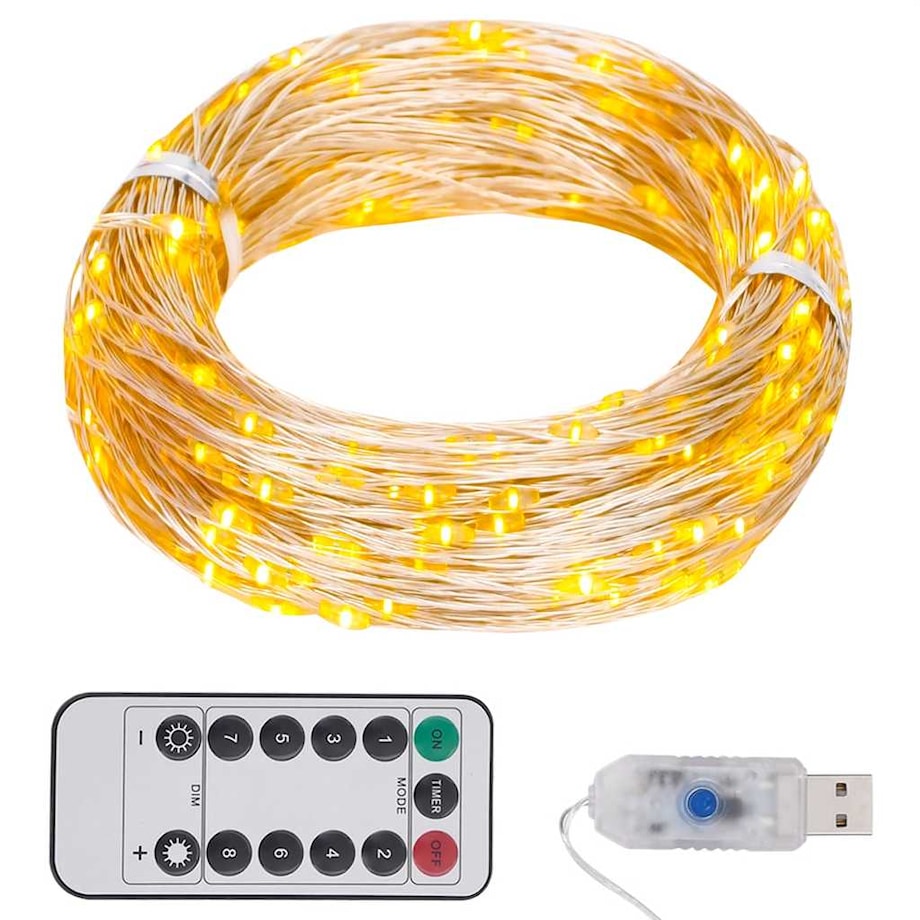 vidaXL Lampki LED, 300 diod, ciepła biel, 30 m