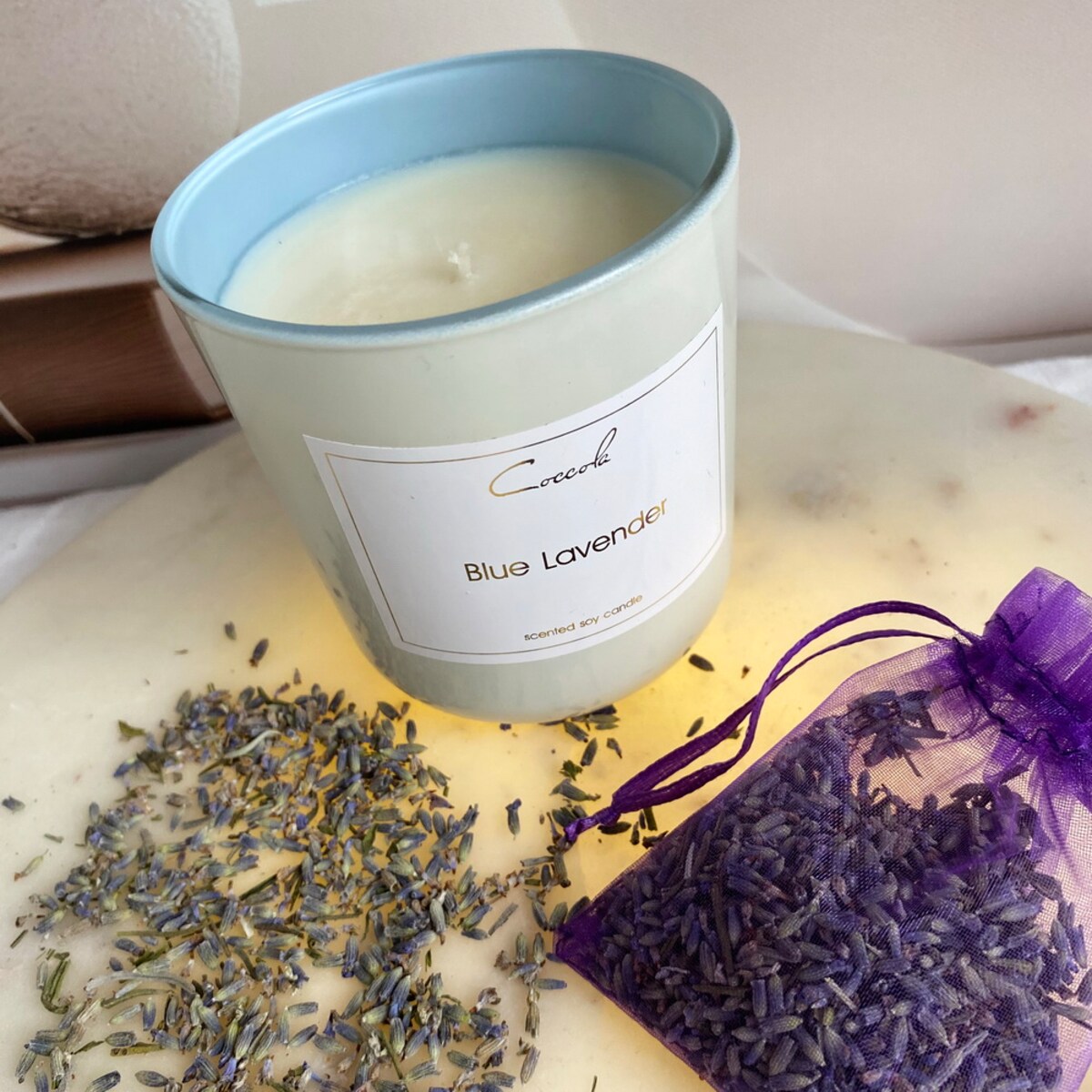 Blue Lavender- 190 gram ekologiczna naturalna świeca sojowa