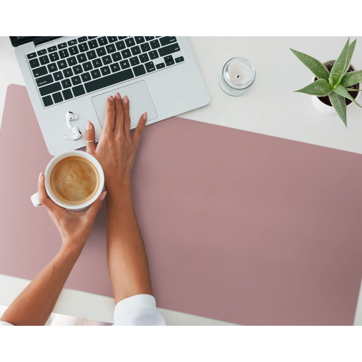 Różowa mata na biurko Kolor Różowy, 100x50 cm