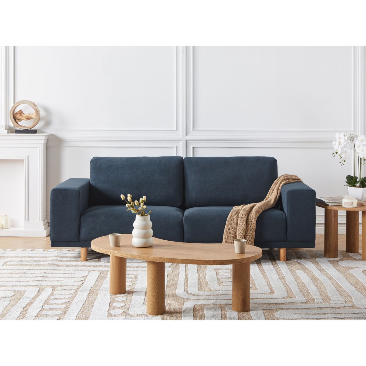 Sofa 3-osobowa niebieska NIVALA