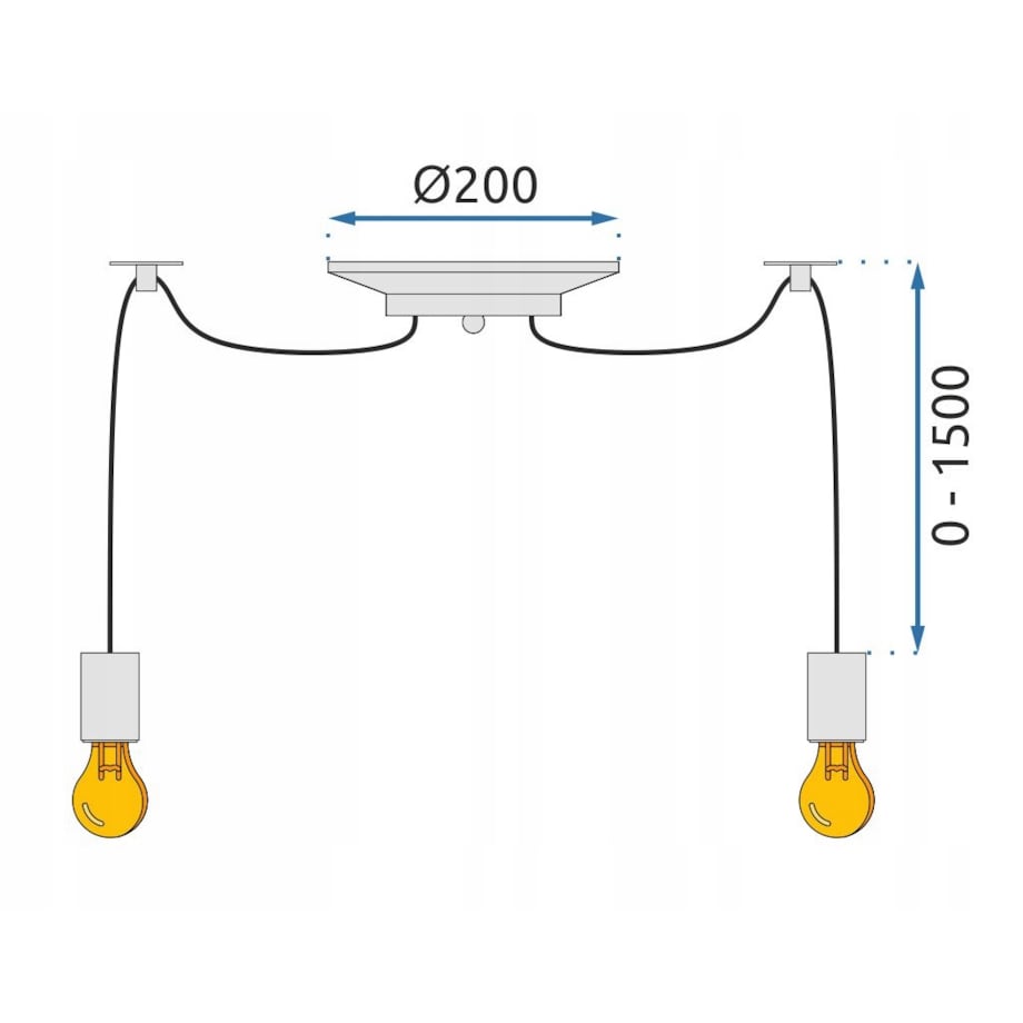 Lampa Sufitowa Wisząca Żyrandol Pająk 12 E27 Black