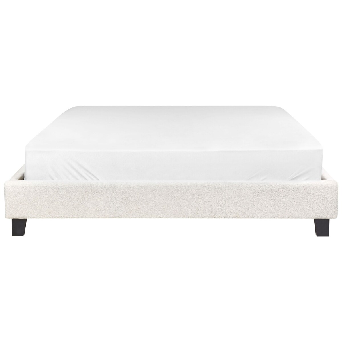 Łóżko bez zagłówka Boucle ROANNE 160 x 200 cm Kremowy