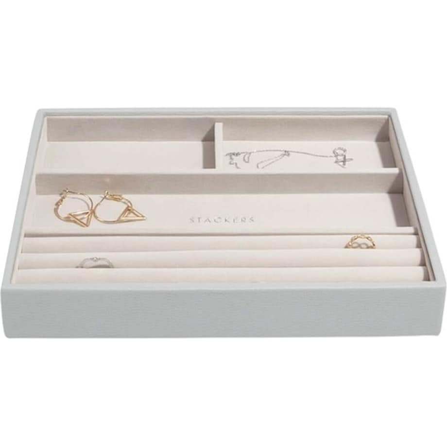 Szkatułka na biżuterię Stackers 4 komorowa classic kamienna szarość