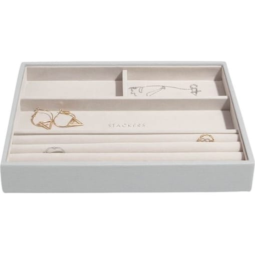 Szkatułka na biżuterię Stackers 4 komorowa classic kamienna szarość