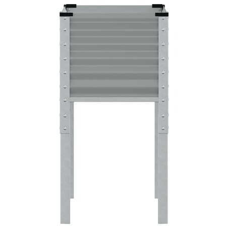 vidaXL Donica ogrodowa, szara, 45x45x88 cm, stal