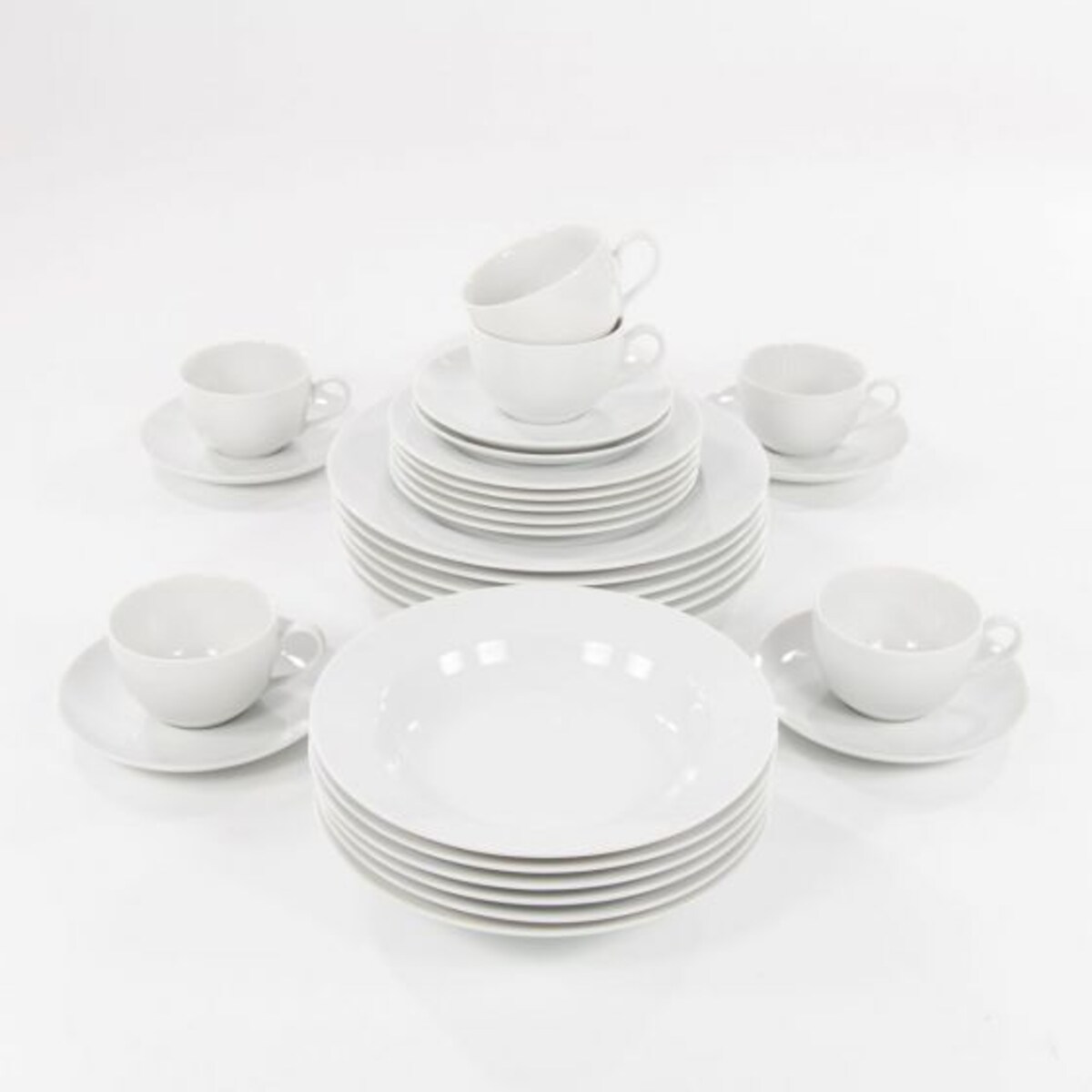 Zestaw obiadowo-kawowy dla 6 osób 30 el. Yvette Biała C000