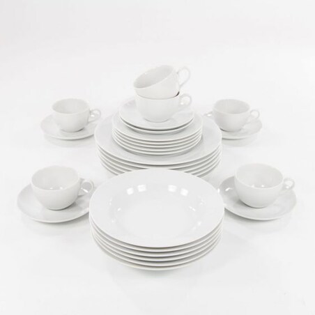Zestaw obiadowo-kawowy dla 6 osób 30 el. Yvette Biała C000