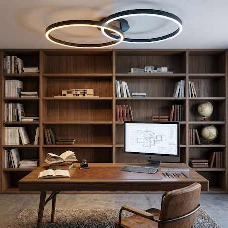 Lampa Sufitowa Swe061-C Led Czarny, Metal, Tworzywo Sztuczne