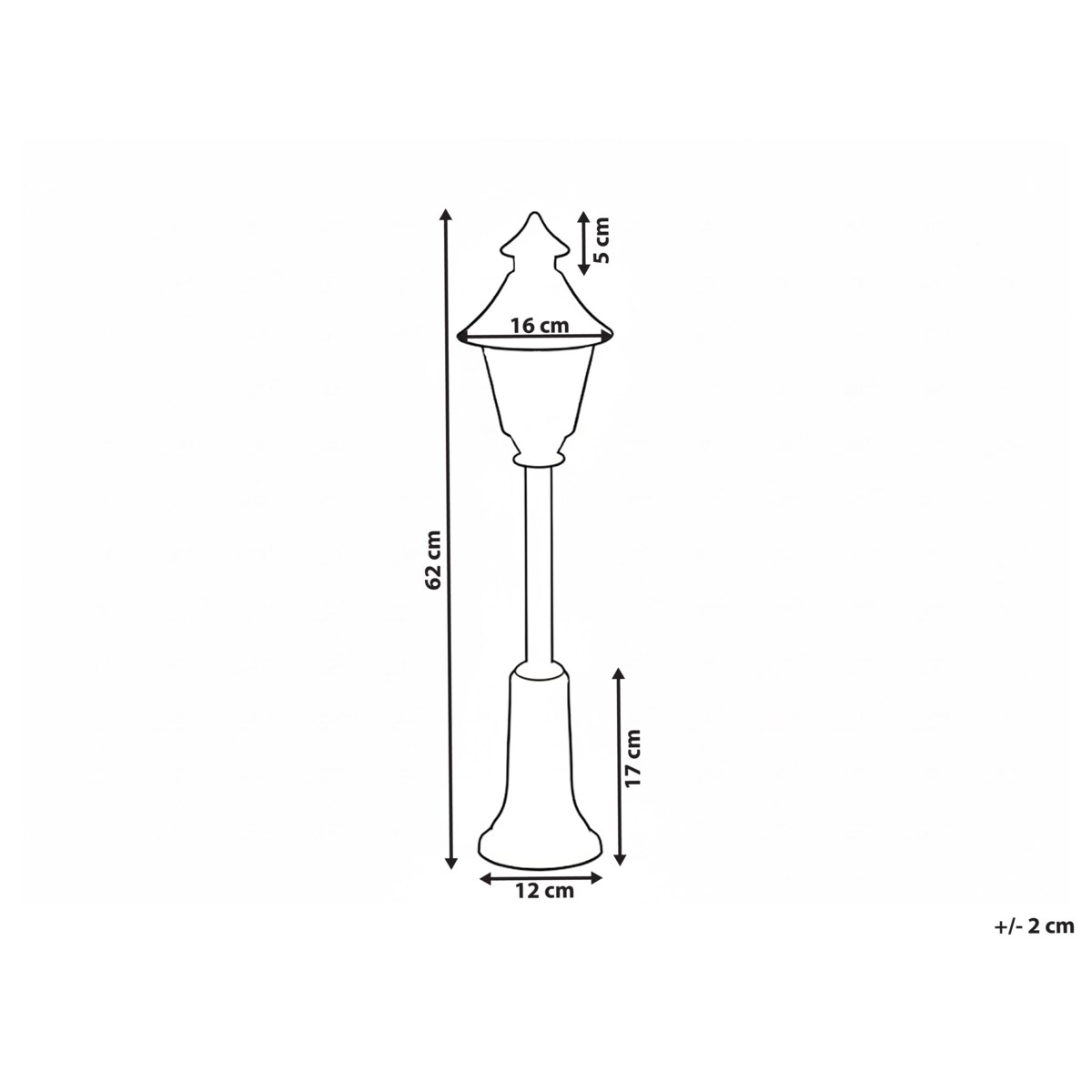 Dekoracja świąteczna LED ALFTANES Latarnia 62 cm Złoty
