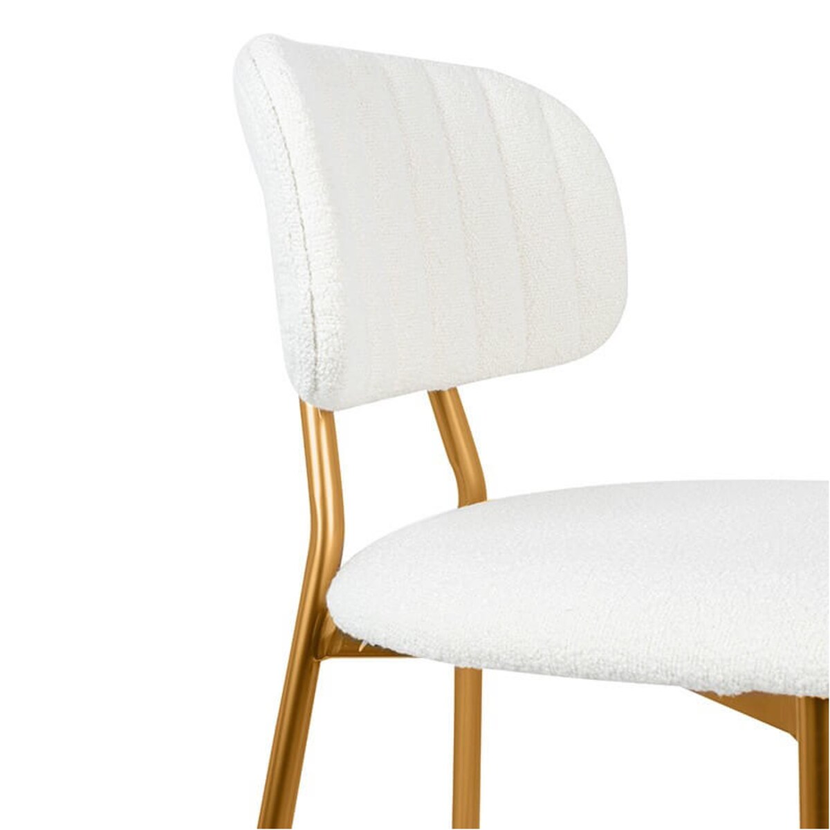 Krzesło tapicerowane FABIOLA BOUCLE KH1201100126 białe złote