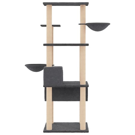 vidaXL Drapak dla kota, z sizalowymi słupkami, ciemnoszary, 141 cm