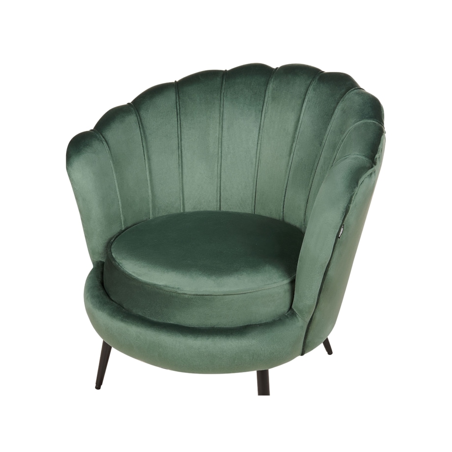 Fotel welurowy zielony LOVIKKA