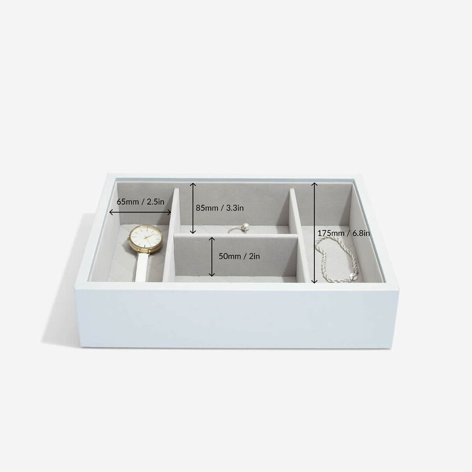 Szkatułka na biżuterię Loves Luxury 4 komory błękitna