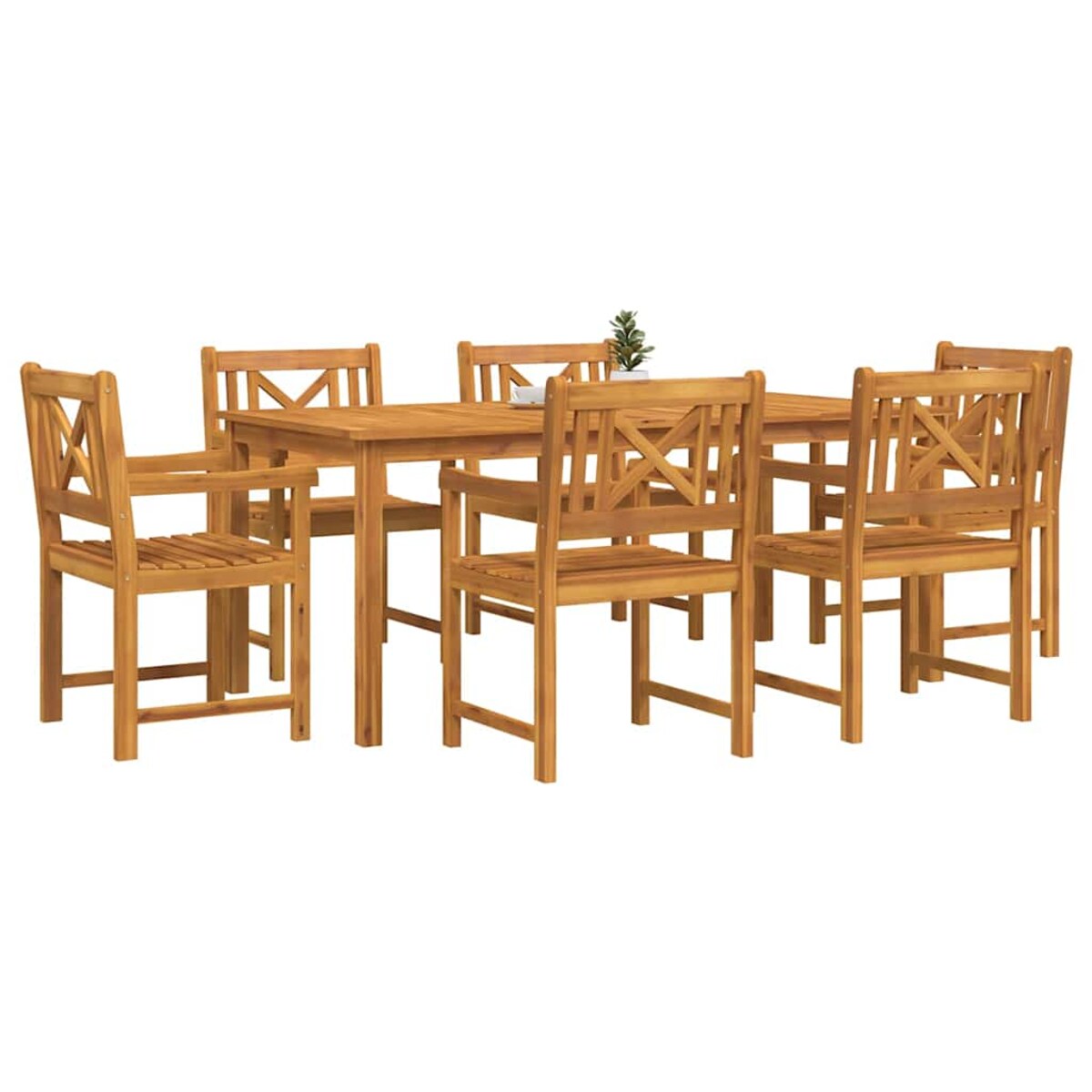 vidaXL Zestaw do jadalni w ogrodzie 7 pcs Brązowy lite drewno akacjowe