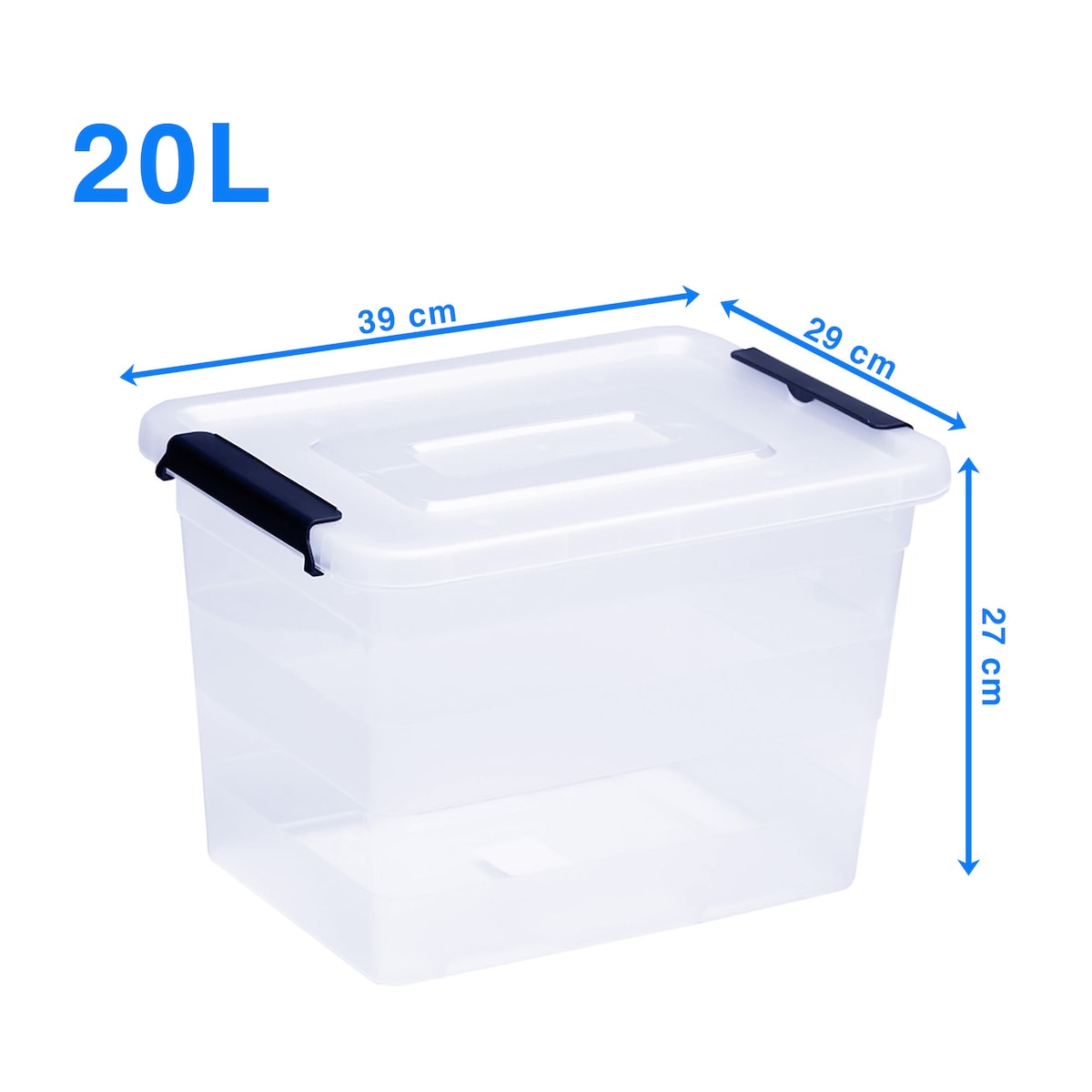 Pojemnik Plastikowy Pudełko 20 L Do Przechowywania Transparentne