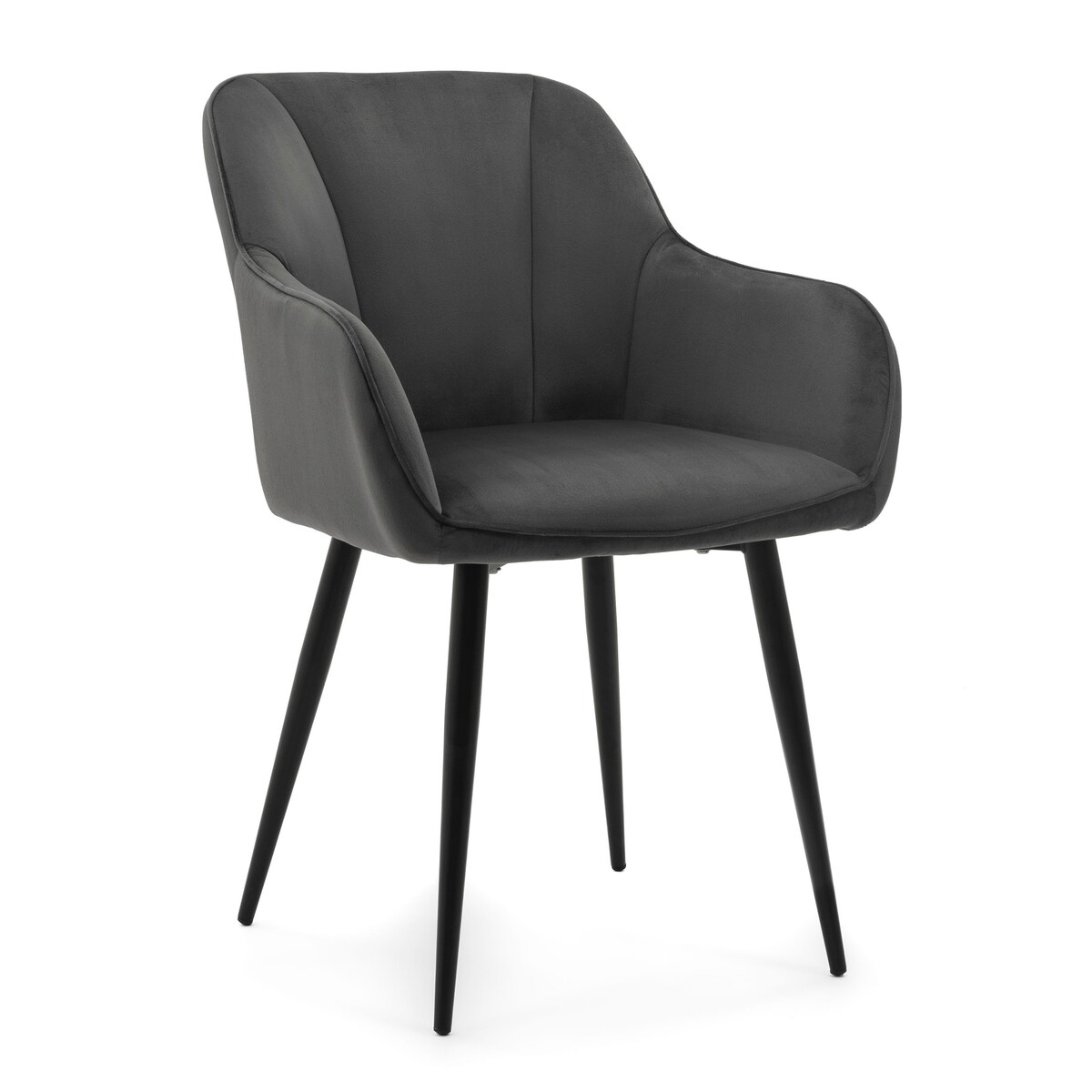 Krzesło tapicerowane welurowe LAGO velvet aksamit szare