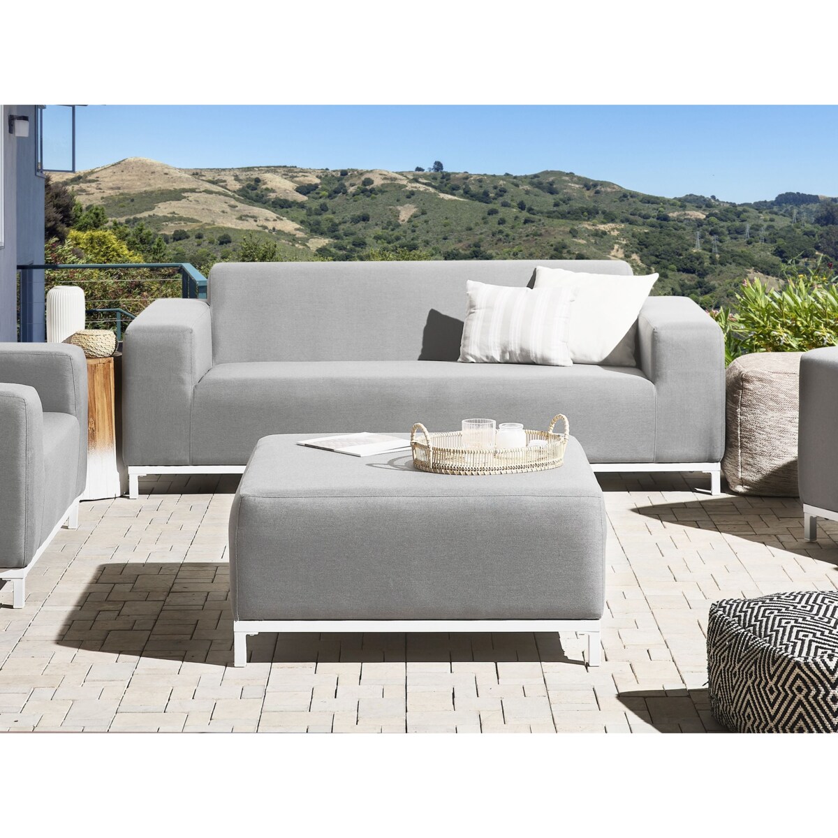 Sofa ogrodowa dla 2 osób ROVIGO Jasnoszary
