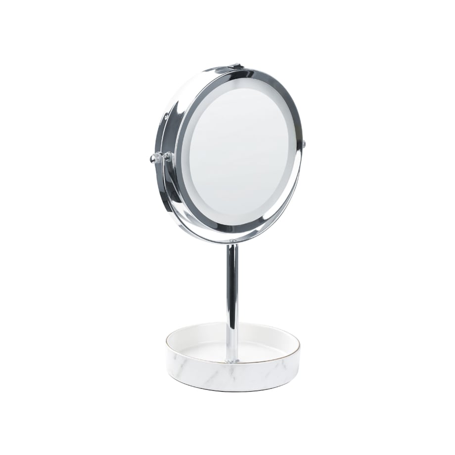 Lusterko kosmetyczne LED ø 26 cm srebrne z białym SAVOIE