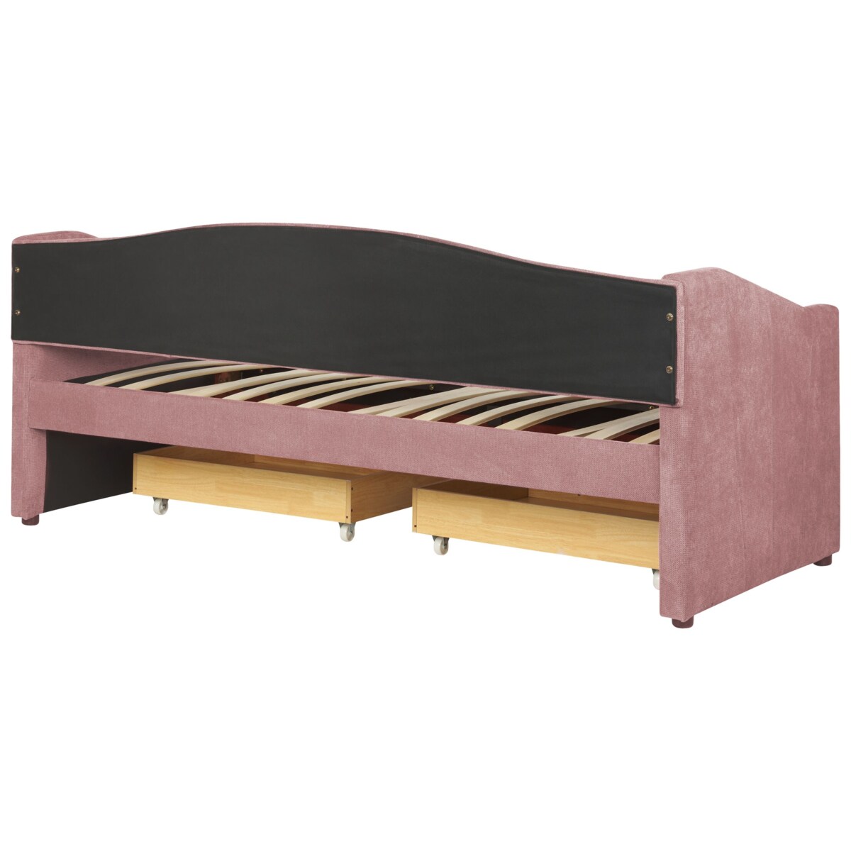 Łóżko dzienne tapicerowane 90 x 200 cm różowe VITTEL