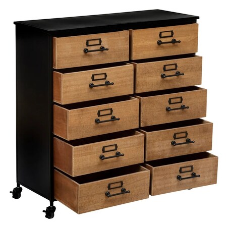 Komoda metalowa na kółkach z 10 szufladami Baris
