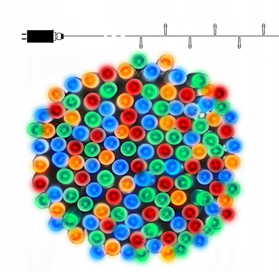 Lampki Świąteczne Choinkowe Multikolor 400 LED