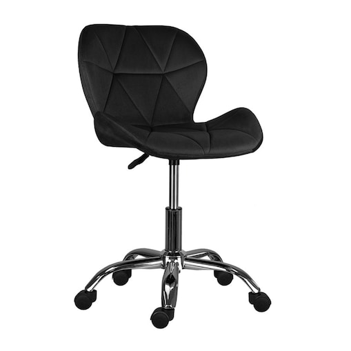 Krzesło biurowe obrotowe fotel czarny młodzieżowy welurowy