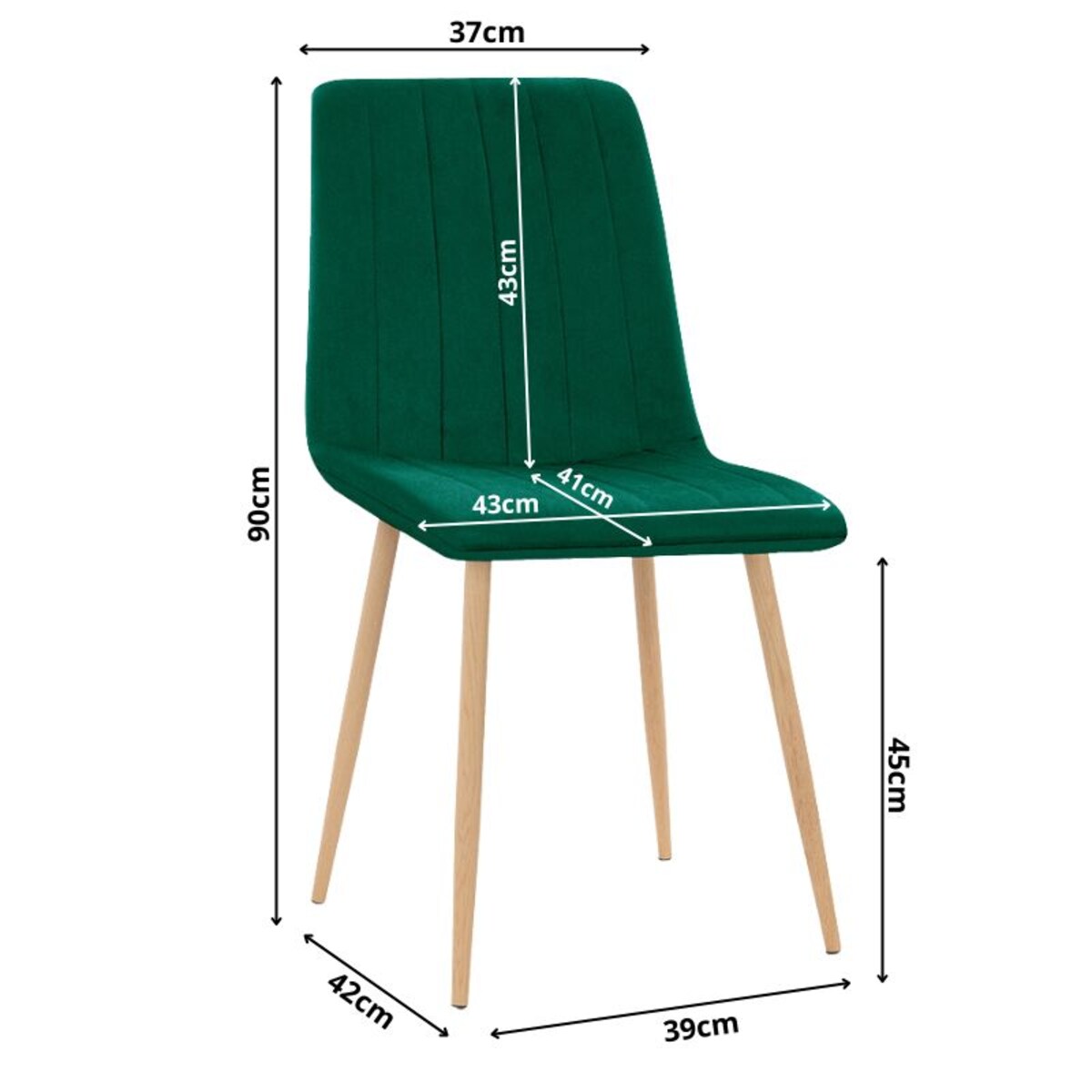 Krzesło tapicerowane do salonu jadalni welurowe zielone pikowane