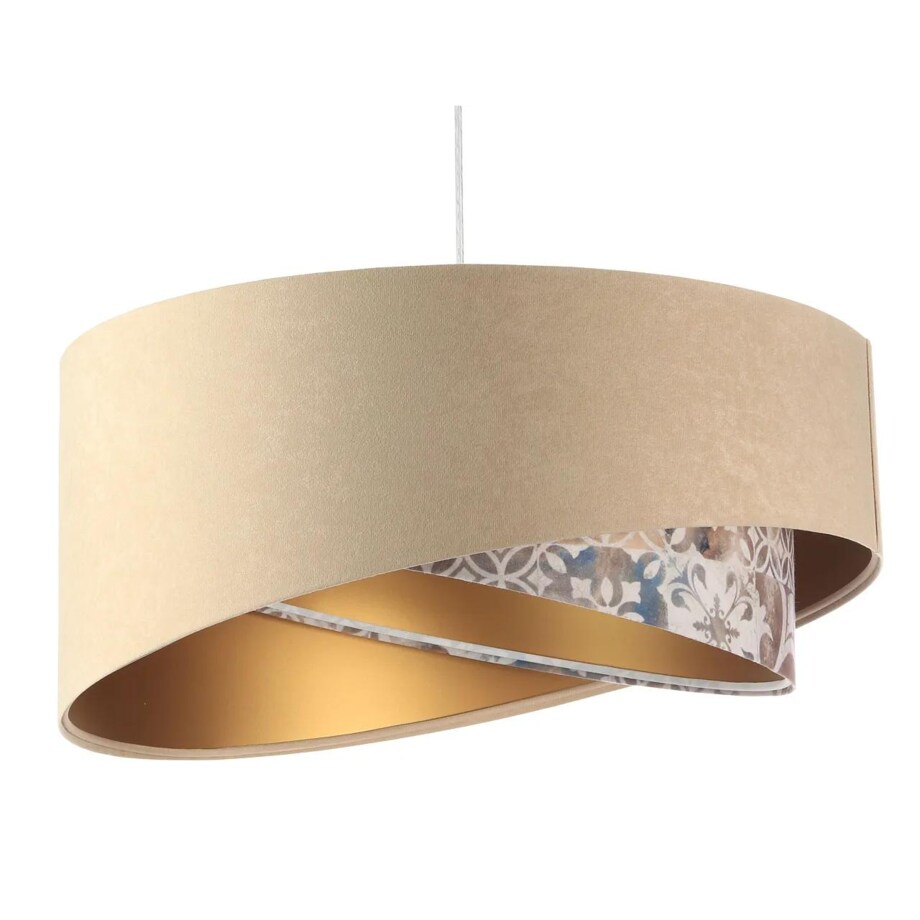 Lampa wisząca SANDERLING beżowa/złota