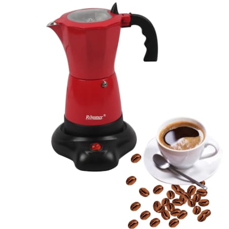 Kawiarka elektryczna kafeterka espresso czerwona ROSSNER