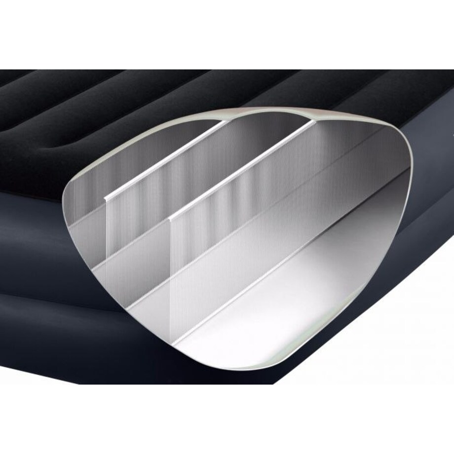 Materac welurowy z pompką elektr 203x152x42 cm INTEX