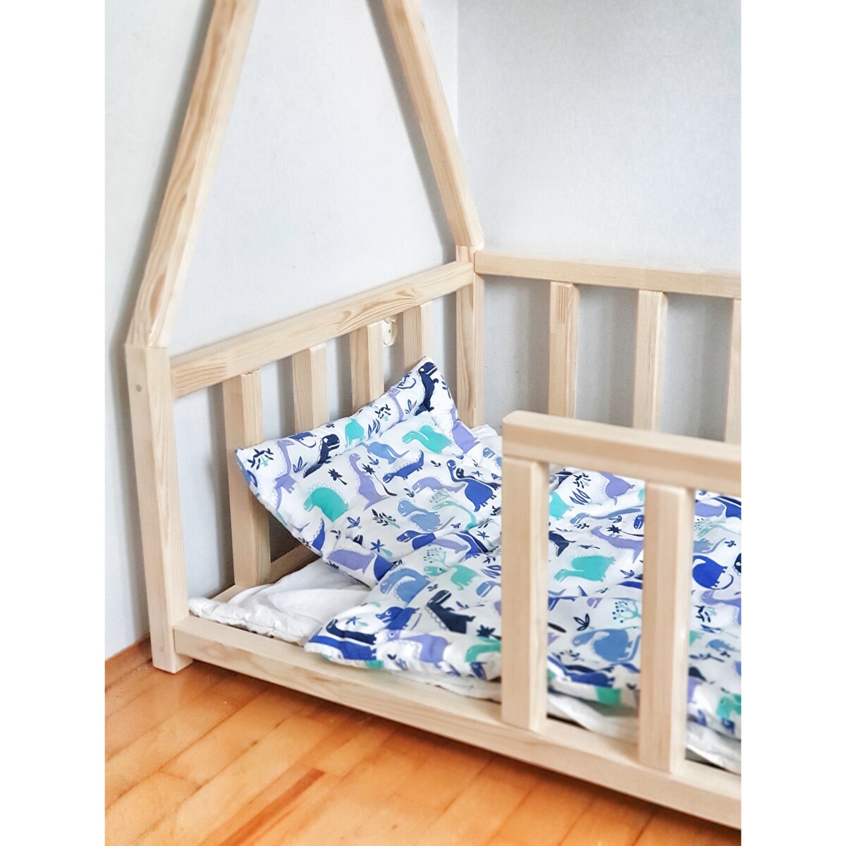 ŁÓŻKO TIPI DZIECIĘCE DREWNIANE NA NISKICH NÓŻKACH 160x80