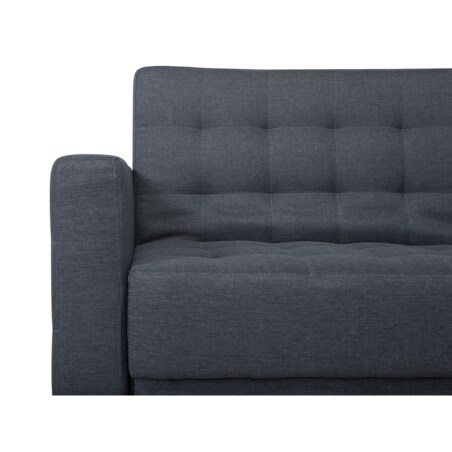 Narożnik rozkładany 4-osobowy z otomaną lewostronny ciemnoszary ABERDEEN