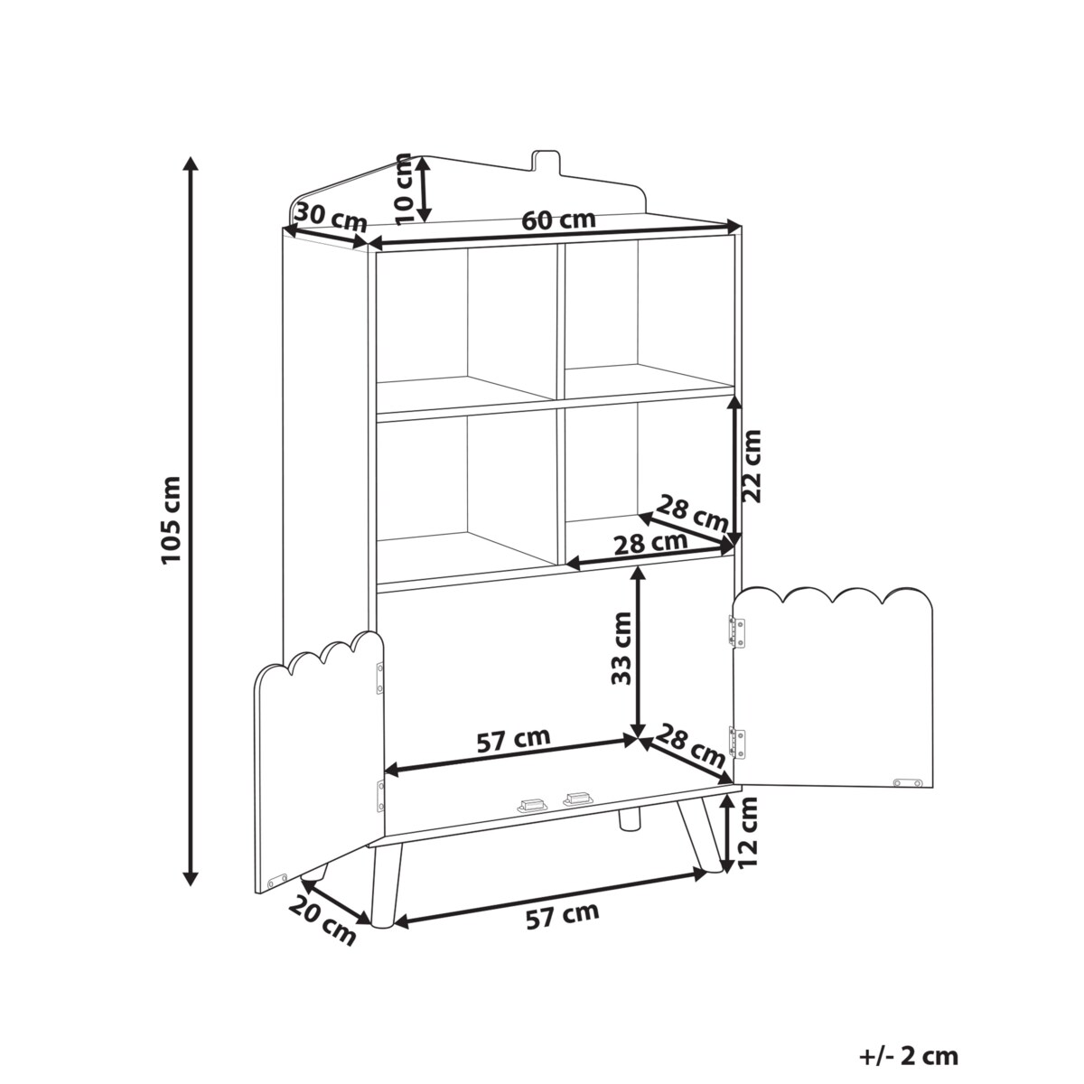 Regał 2 półki MDF Jasne drewno LACKEY