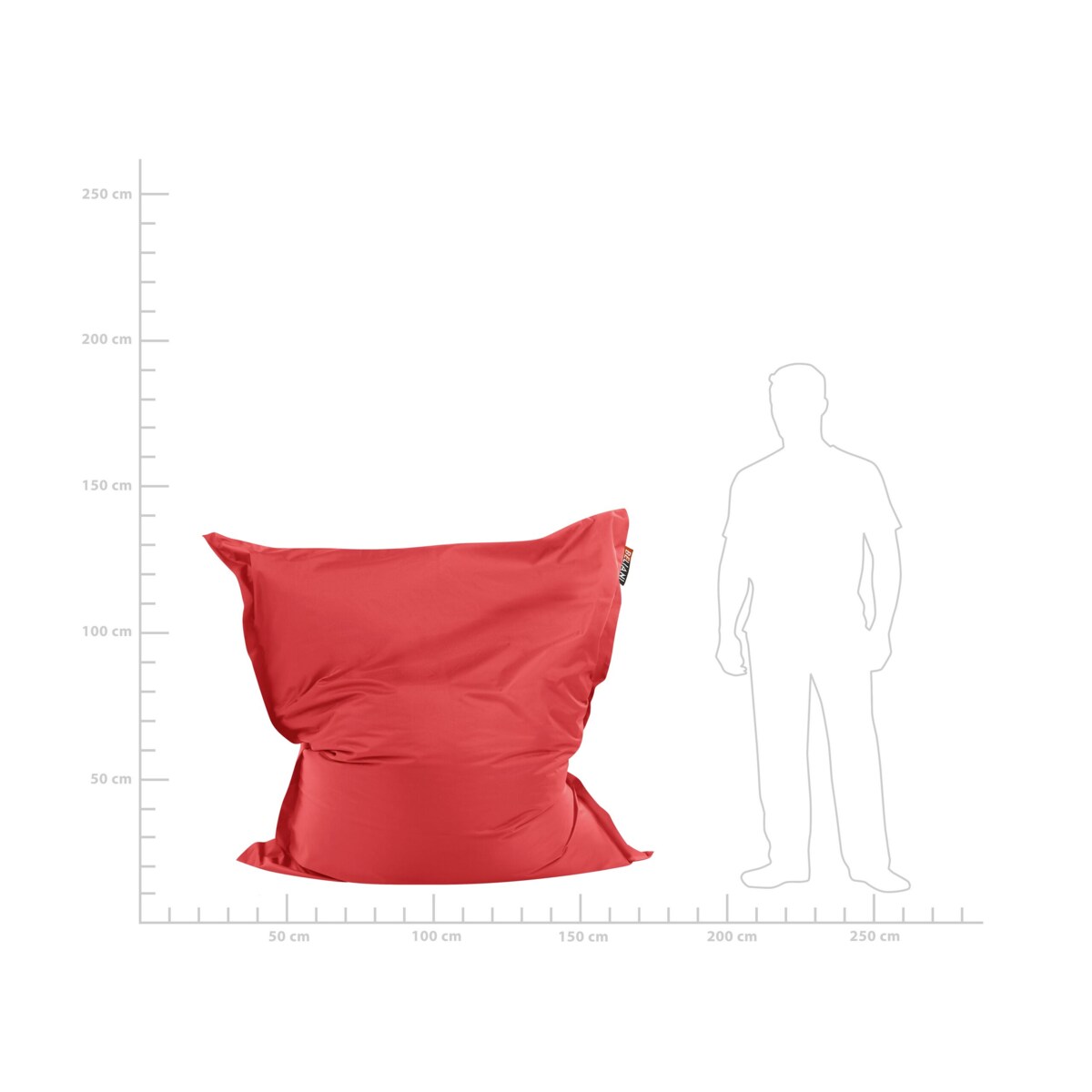 Pufa worek 140 x 180 cm czerwony FUZZY