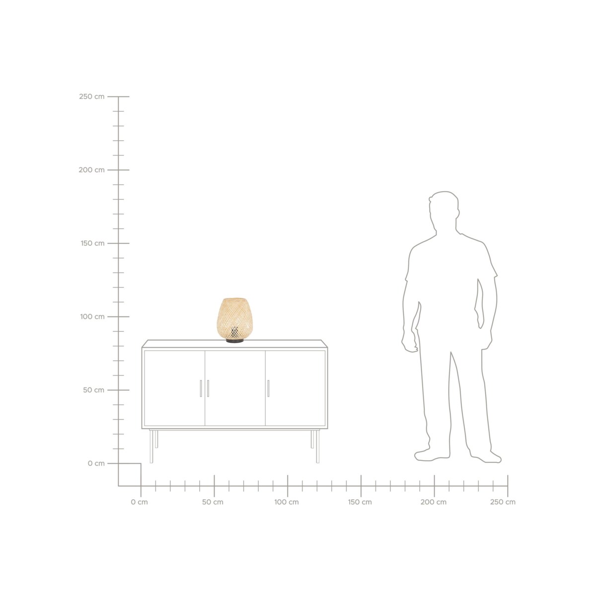 Lampa stołowa bambusowa jasne drewno BOMU