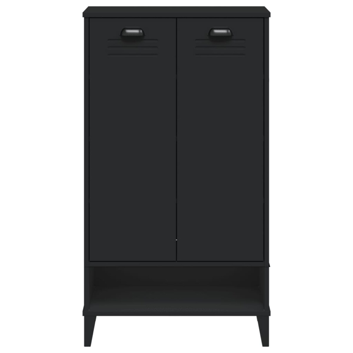 vidaXL Szafka na buty VIKEN, czarna, lite drewno sosnowe