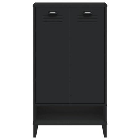 vidaXL Szafka na buty VIKEN, czarna, lite drewno sosnowe