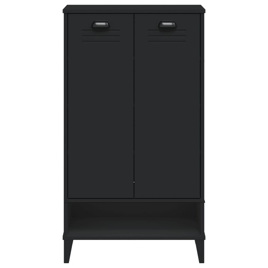 vidaXL Szafka na buty VIKEN, czarna, lite drewno sosnowe