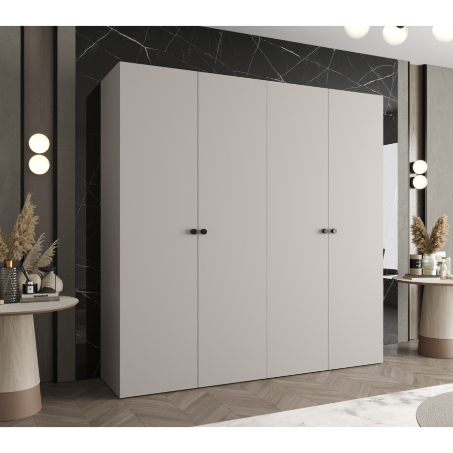 Szafa uchylna otwierana PARMA 1 200 wys. 202 cm Kaszmir + u. Czarny