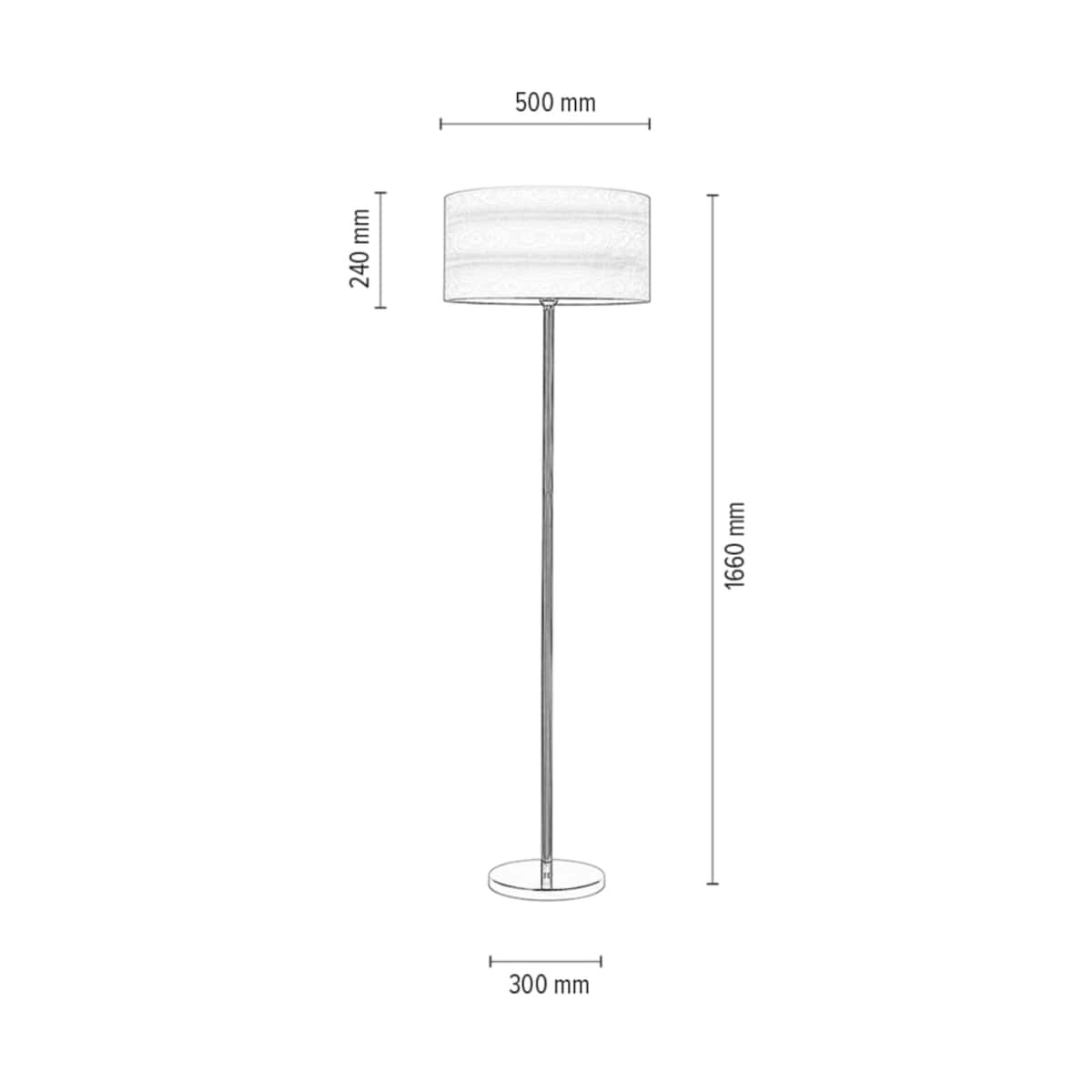 Lampa Podłogowa BRITOP Lighting 1xE27 Max.60W Połączenie Chromu z Tkaniną z Wzorem w Drewno, Polski Producent, 1 szt.