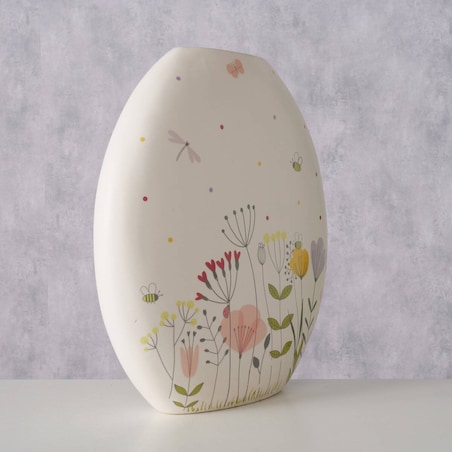 Wazon na jeden kwiat FLORINA, wzór kwiatowy, 31 cm