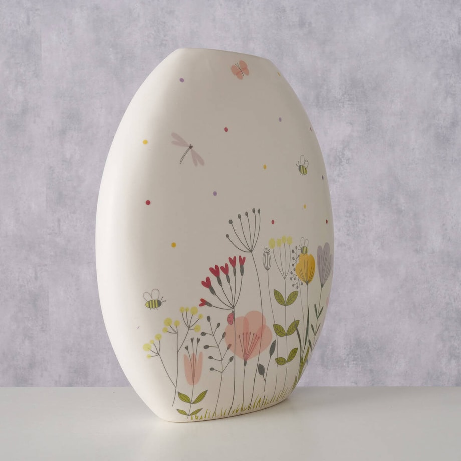 Wazon na jeden kwiat FLORINA, wzór kwiatowy, 31 cm