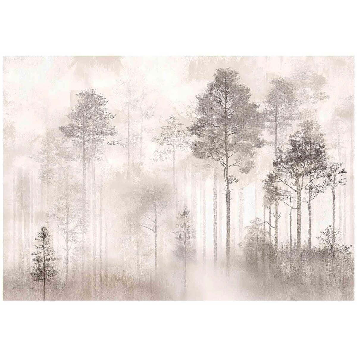 Fototapeta Do Sypialni Salonu Na Flizelinie Las Drzewa Beżowy 350x250