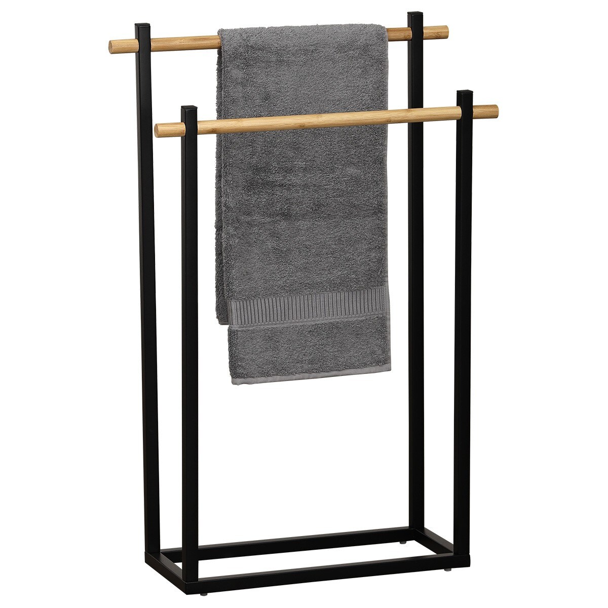 Stojak łazienkowy na ręczniki 82x53x20 cm ABOR czarny
