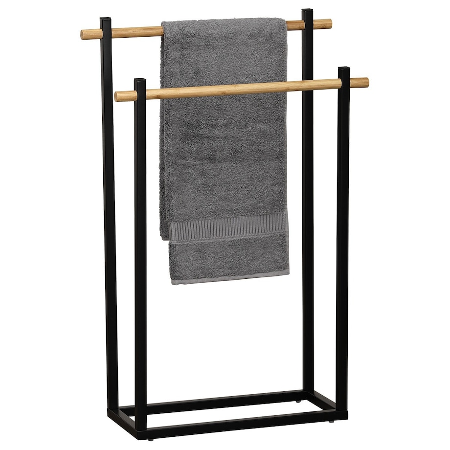 Stojak łazienkowy na ręczniki 82x53x20 cm ABOR czarny