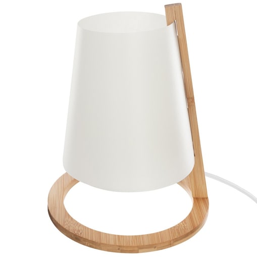 Lampa stołowa z bambusową podstawką