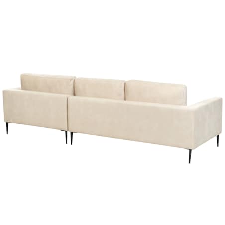 Narożnik welurowy lewostronny kremowy FLAM